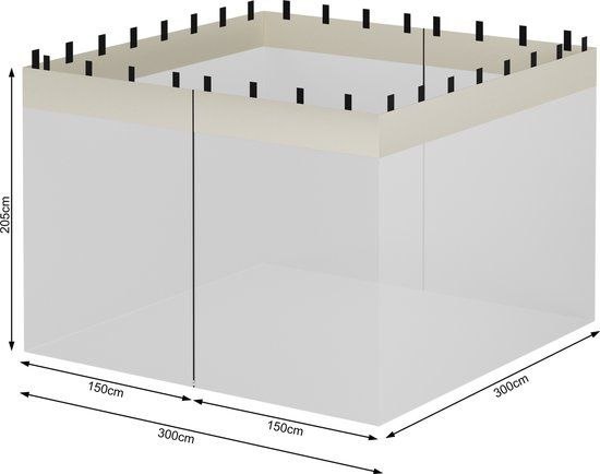 Moskitiera siatka ochronna do pawilonu 3 x 3 m biała